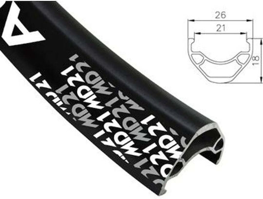 Alexrims Rim Mtb Md21 29''x36 Holes Tubeless Ready Disc Brake Nipples Black Alx-md212936