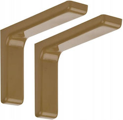 Malys Group Heavy-Duty Shelf Brackets Made of Metal in Brown Colour 180x114mm 2 Pieces