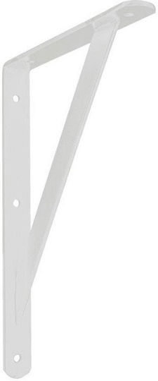 JetWorld Heavy-Duty Corner Shelf Made of Metal in White Colour 400x250mm