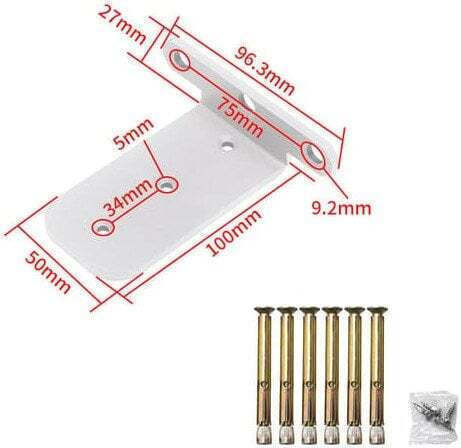 JetWorld Heavy-Duty Shelf Bracket Made of Metal in White Colour 200x200mm
