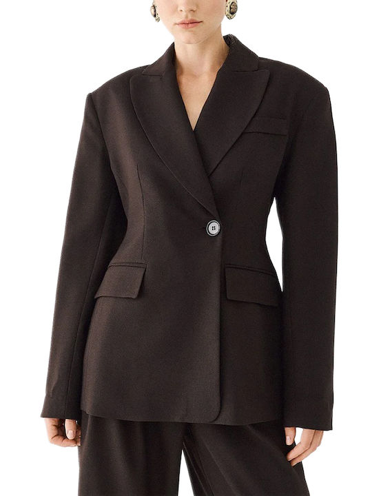 Access Long Women's Waisted Brown Blazer
