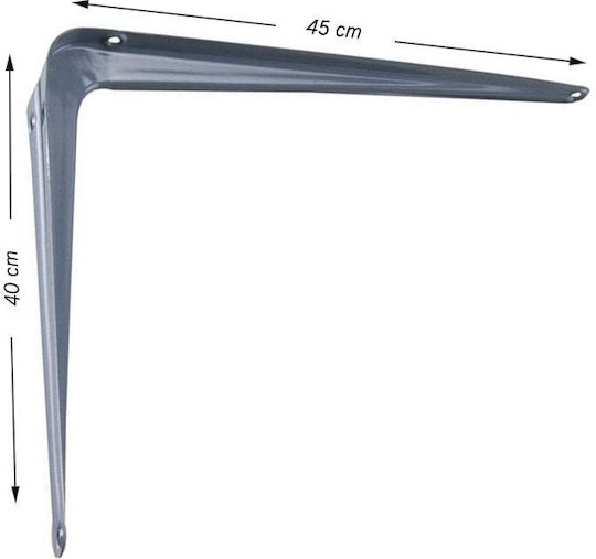 JetWorld Heavy-Duty Corner Shelf Made of Metal in Silver Colour 400x450mm