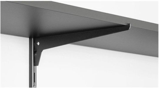 Malys Group Heavy-Duty Corner Shelf Bracket Made of Stainless Steel in Black Colour