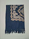 Damen Wollschal Blau