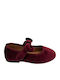 Kids Ballerinas With Hoop & Loop Closure Fabric Burgundy