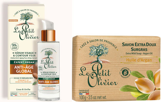 Le Petit Olivier Expert Argan Anti-age Face & Eye Serum 30ml + Soap 100g Set