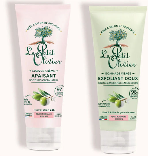 Le Petit Olivier Facial Care Set – Olive Oil Mask & Olive Pit Scrub 2 X 75ml