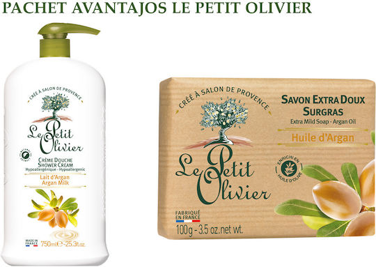 Le Petit Olivier Argan Body Care Set Shower Gel 750 Ml + Solid Soap 100 G