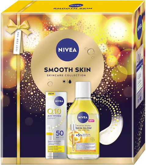 Set Nivea Q10 Anti-rid Zi Fluid Spf 50 40 Ml + Nivea Skin Glow Apă Micelară 400 Ml