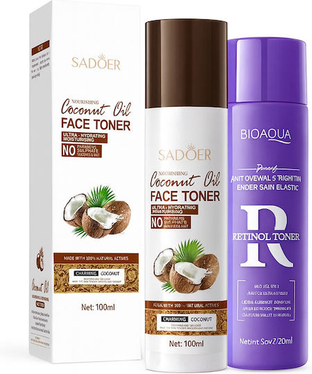 Pachet îngrijire facială Ulei de cocos Toner + Retinol