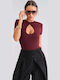 Decoro Damen-Bodysuit Cut Out Burgundisch