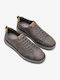 Herren Freizeitschuhe Graue Leder Casual Schuhe