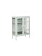 Sideboard Berwyn 3415 aus Metall & Glas Grün 80x35x105cm