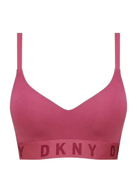 Dkny Безжично Push Up Бюстие Спортно Сутиен Без Банели С Тъмнорозов Цвят Dk4518-i604y