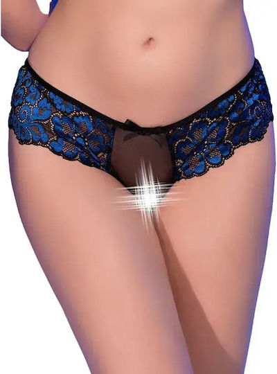 Schrittfreies Spitze Unterwäsche Cr4712 L Schwarzes Blau