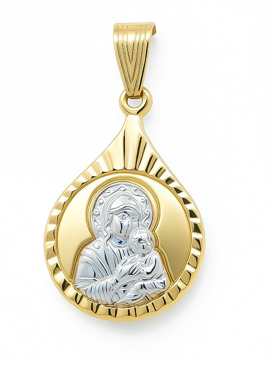 Daskalakis Kinder Amulet mit Jungfrau Maria aus 9K Gold 56746