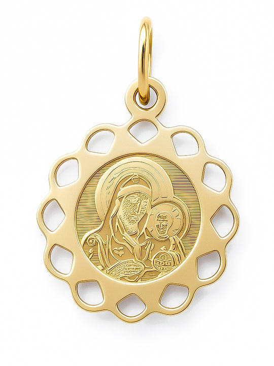 Daskalakis Kinder Amulett mit Jungfrau Maria aus 14K Gold 56772