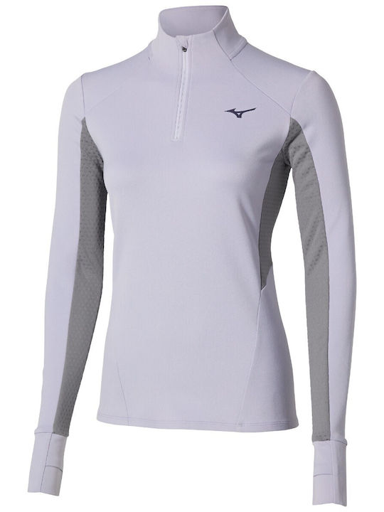Damen Bluse mit Reißverschluss Flieder