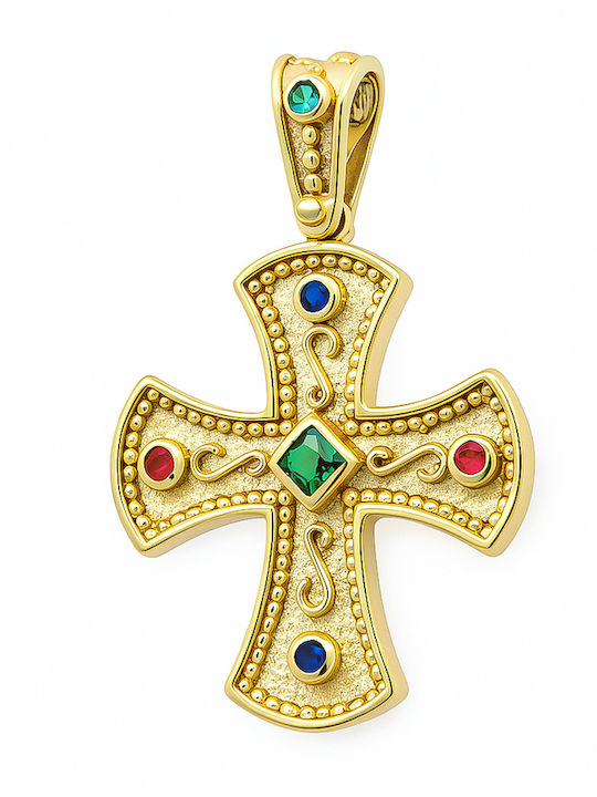 Daskalakis Women’s Byzantine Cross From Gold Plated Silver Without Chain