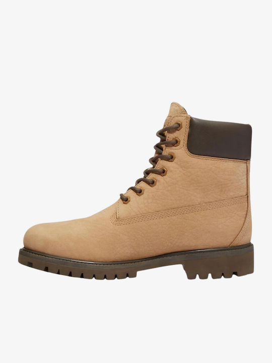 Premium 6-Inch Ghete Bărbați Din Piele Impermeabile Bej