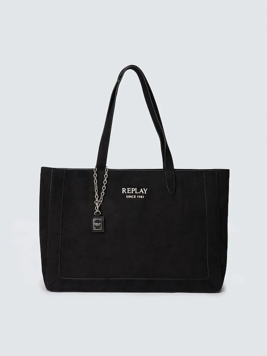 Velvet Geantă Tote Dama Neagră