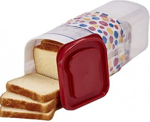 Cutie de pâine cu capac din plastic roșie 34x13x13cm