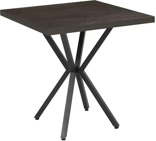 Axion Masă Pătrată de Bucătărie din Lemn cu Cadru Metalic Negru 70x70x74cm