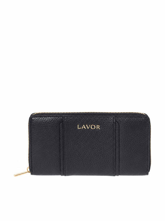 Lavor Голяма Дамска Кожена Портфейл с RFID Черен