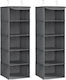 Songmics Organizator Textil Suspendat Pentru Haine, Gri, 30x30x90cm 2 Buc