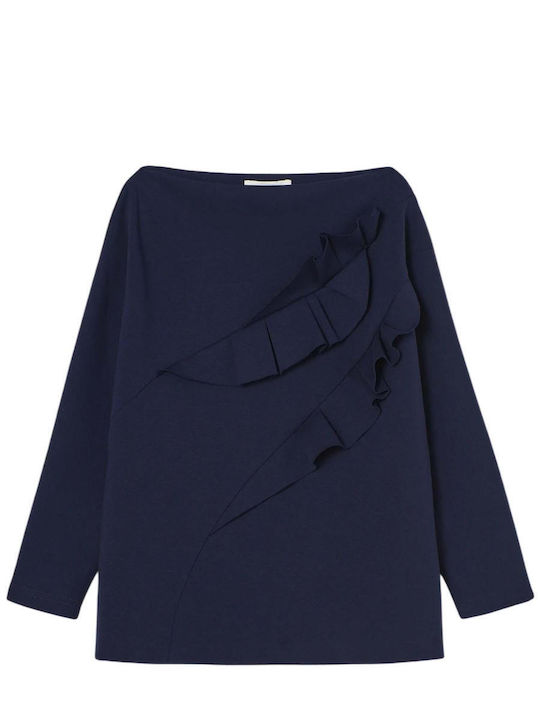 Damenbluse Langärmelig Marineblaue