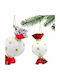 Hanging Glass Christmas Tree Ornament 10cm with Glitter Various Designs