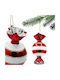 Hanging Glass Christmas Tree Ornament 10cm with Glitter Various Designs