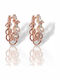 Gold Plated Silver Hoop Earrings Rose Gold 925° Code Fcm002903