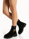 Wildleder Stiefeletten Damen Schwarz