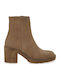 Wildleder Damen Stiefeletten mit Hohem Absatz Braune