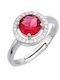 Drandakis Single Stone Rosette Ring In Silver