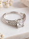Einzelner Steine Ringe aus Stahl mit Zirkon