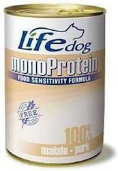 Wet Dog Food in Cans with Pork and Meat 400gr