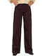 Women's Fabric Trousers in Straight Leg Brown