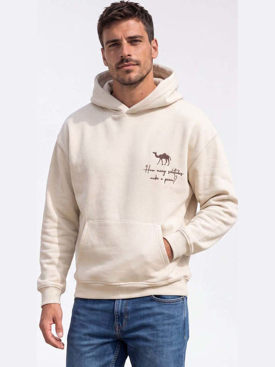 Beige Hoodie Sweatshirt