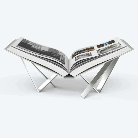 Book End Holder 2.0 Steel Silver 37 X 21 X 15 Cm Hintsdeco