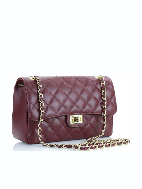 Passaggio Leather Geantă Dama De Umăr Burgundy ...