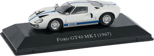 1/43 Ford Gt40 Mk I 1967 Weiße Mit Blauen Streifen
