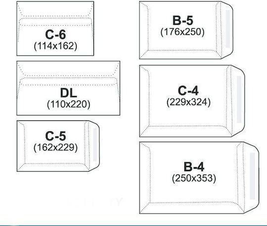 NC Koperty Set Mailing Envelopes A6 With Window 25 Pieces 11.4x16.2cm White