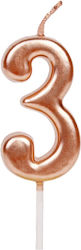 Lumânare De Tort Flippy Număr 3 Design Petrecere 4.5 X 2.5 Cm Parafină Rose Gold Lumânare De Tort Flippy Număr 3 Design Petrecere 4.5 X 2.5 Cm Parafină Rose Gold