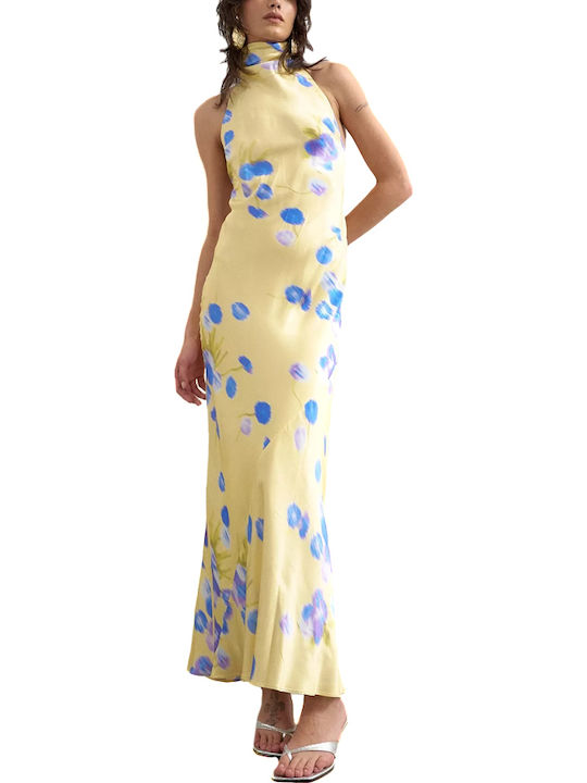 Summer Maxi Dress Yellow- Blue- Purple