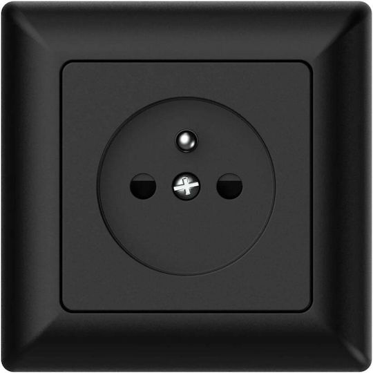 Duwi Single Walled Power Socket with Lid Black