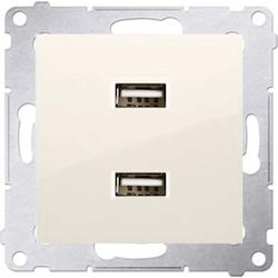 Kontakt-Simon Μονή Πρίζα Ρεύματος με 2 Θύρες USB