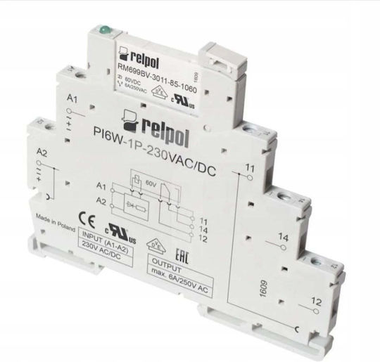 Relpol Релета на релса 6A Монополюсен с Напрежение 230V