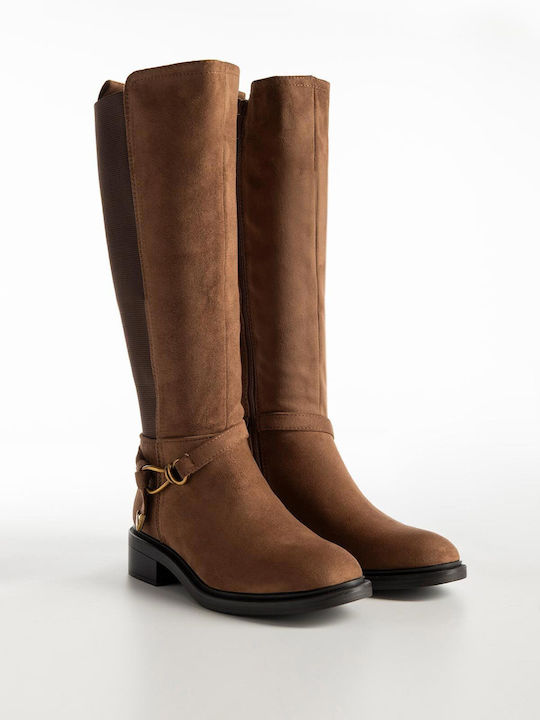 Bozikis Wildleder Damenstiefel Braun
